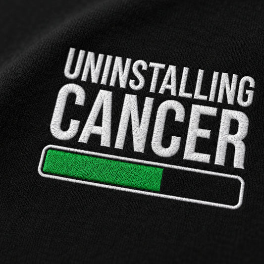 Personalized Uninstalling Embroidered Unisex Crewneck Sweatshirt, Pink Ribbon Awareness Gift