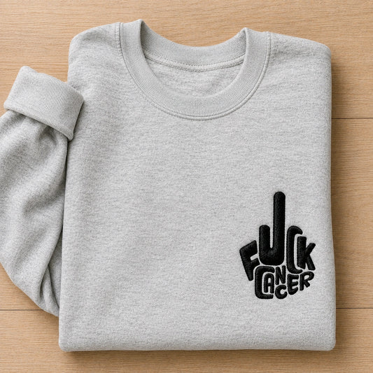 F*ck Cancer Unisex Crewneck Sweatshirt, Breast Cancer Awareness Gift