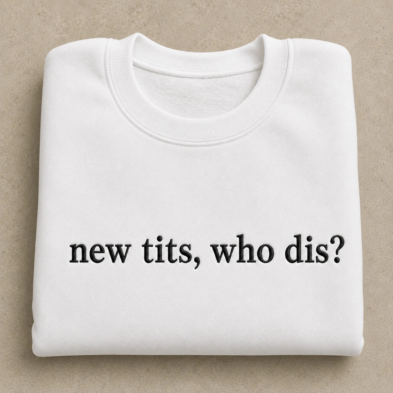 Who Dis? Embroidered Unisex Crewneck Sweatshirt, Pink Ribbon Awareness Gift