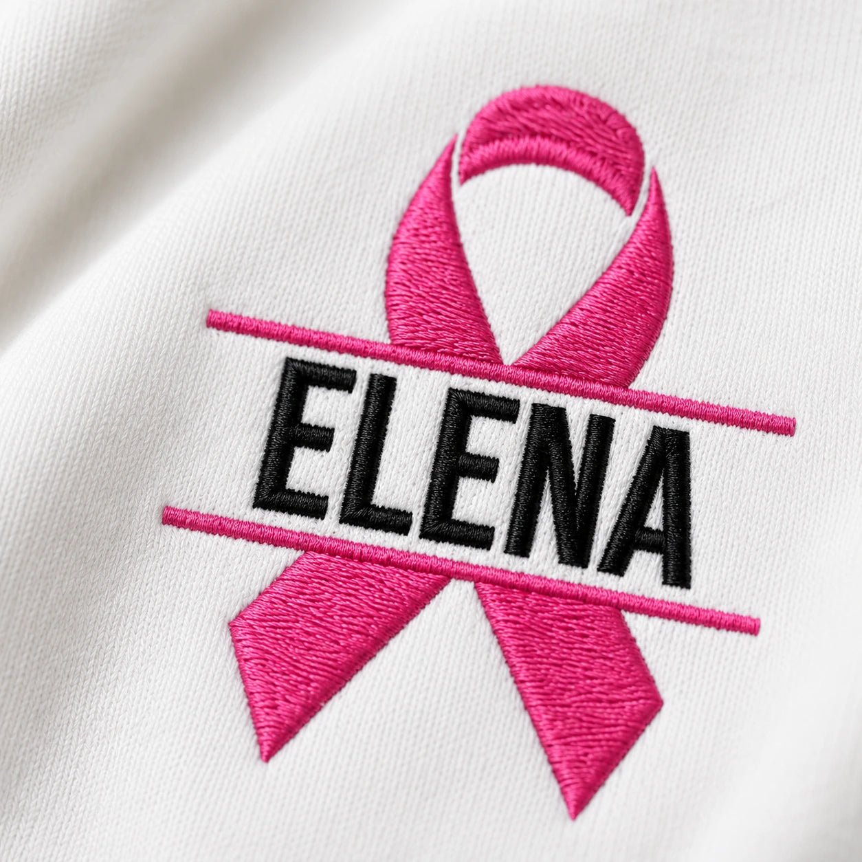 Personalized Pink Ribbon Embroidered Unisex Crewneck Sweatshirt, Breast Cancer Awareness Gift